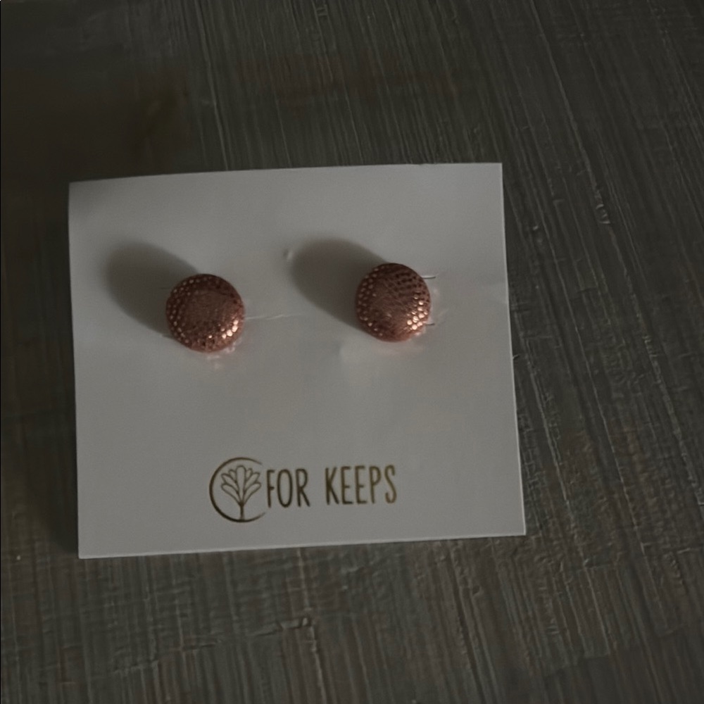 Copper Textured Stud Earrings
